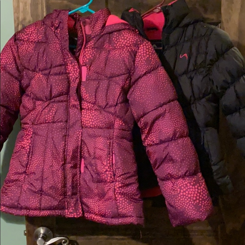 Two Girls hooded winter coats size 10/12